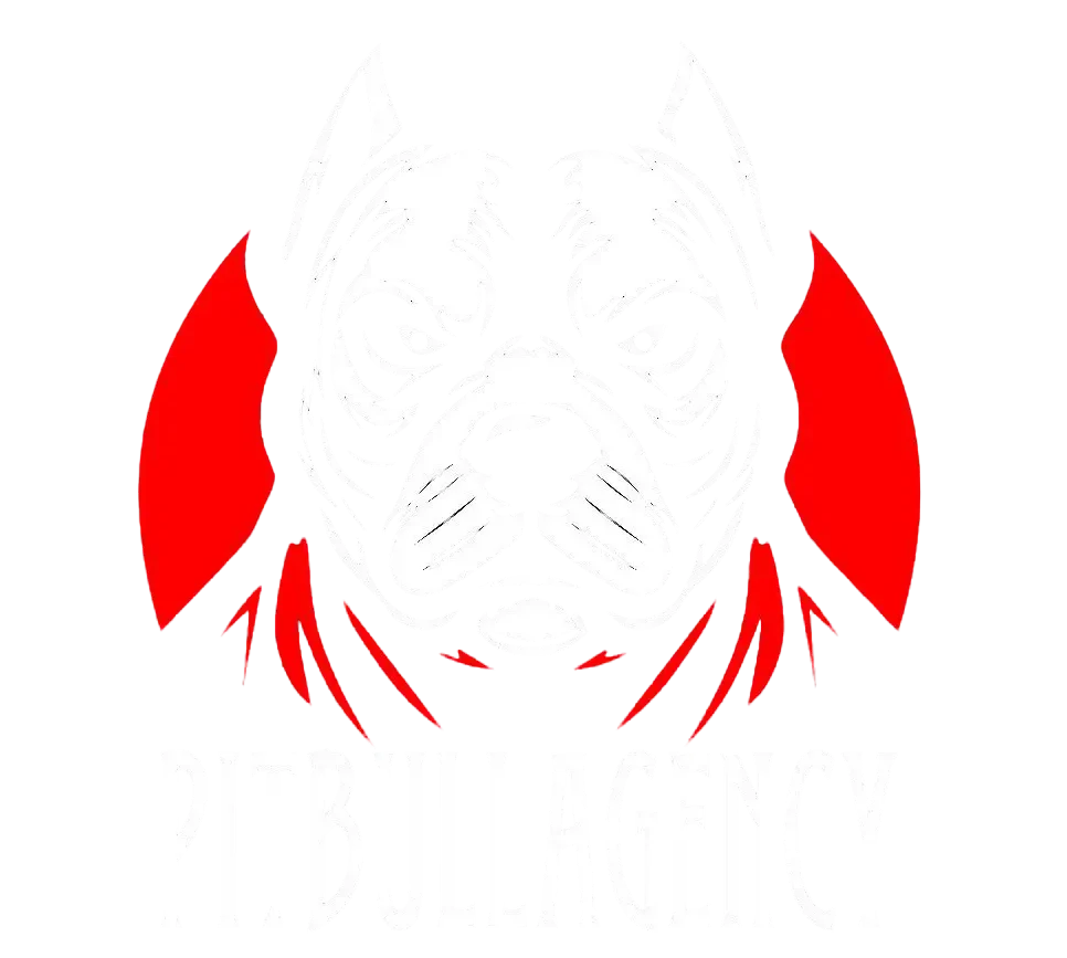 Pitbull Agency logo, aggressive style, dog, branding, powerful marketing, leadership in advertising.