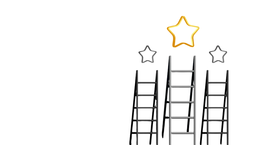 Motivational image of a golden star atop ladders, symbolizing success, achievement, best digital marketing services, and the solutions that led you here