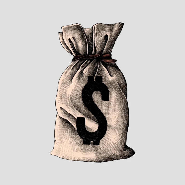 Digital marketing budget concept with a money bag showing financial planning, advertising costs, ROI analysis and strategic investment for effective online marketing campaigns.