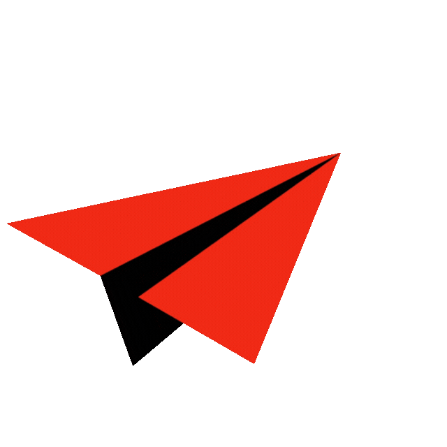 Red paper airplane symbolizing communication flow, brand visibility, outreach and performance strategies within earned and owned media marketing services