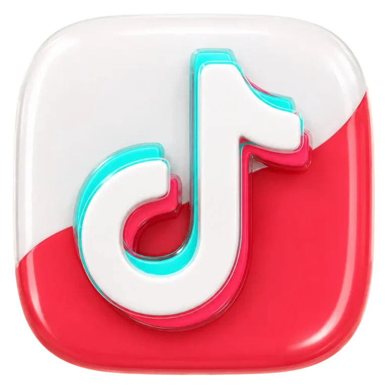 A modern, three-dimensional TikTok logo, representing a dynamic and creative platform for video advertising. TikTok ads.